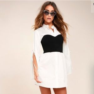 NWT- SULTRY BUSINESS BLACK AND WHITE SHIRT DRESS